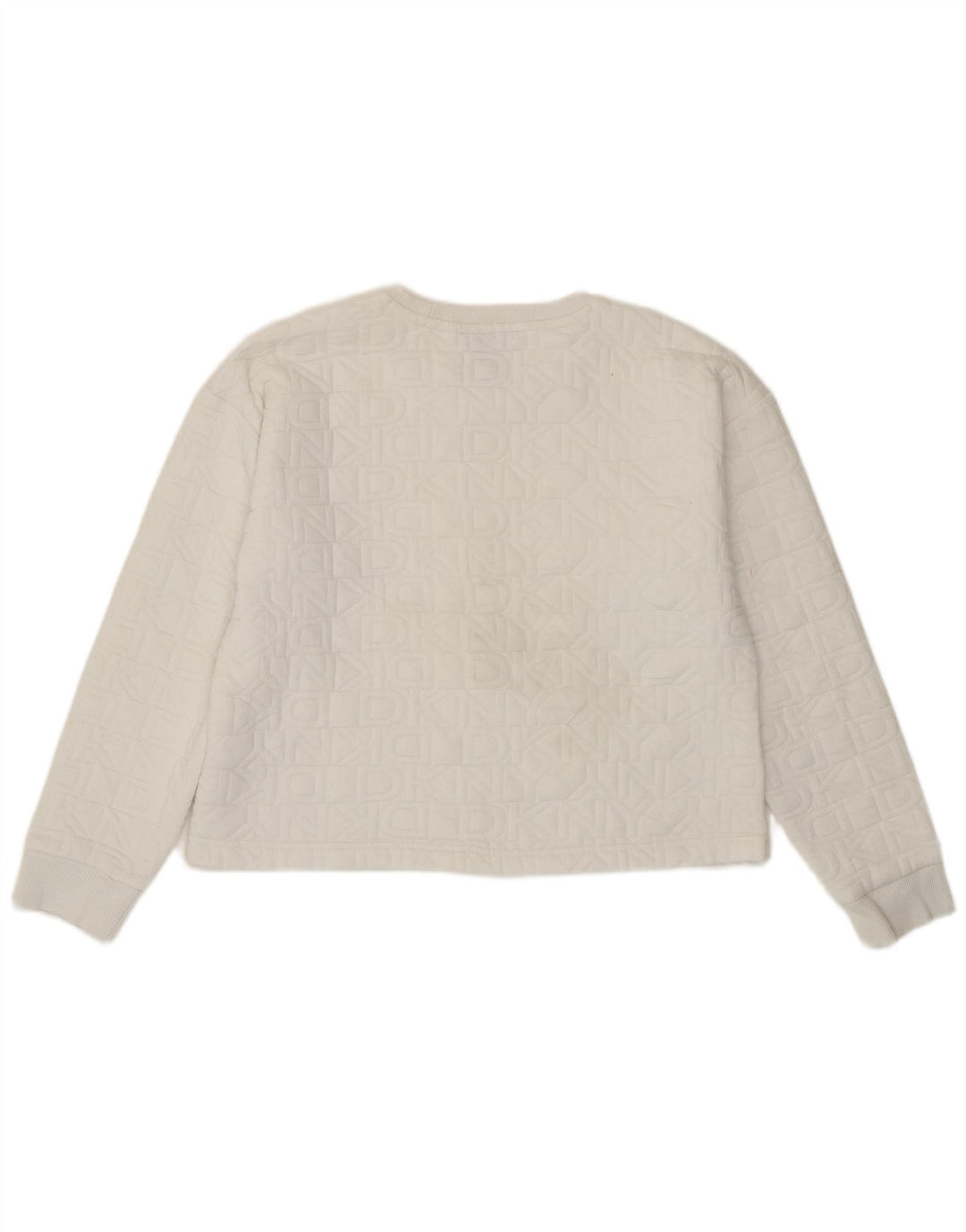 Suéter feminino Dkny Crop Graphic UK 14 médio branco poliéster