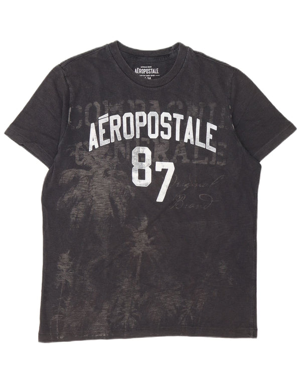 Camiseta gráfica masculina Aeropostale Top médio algodão preto