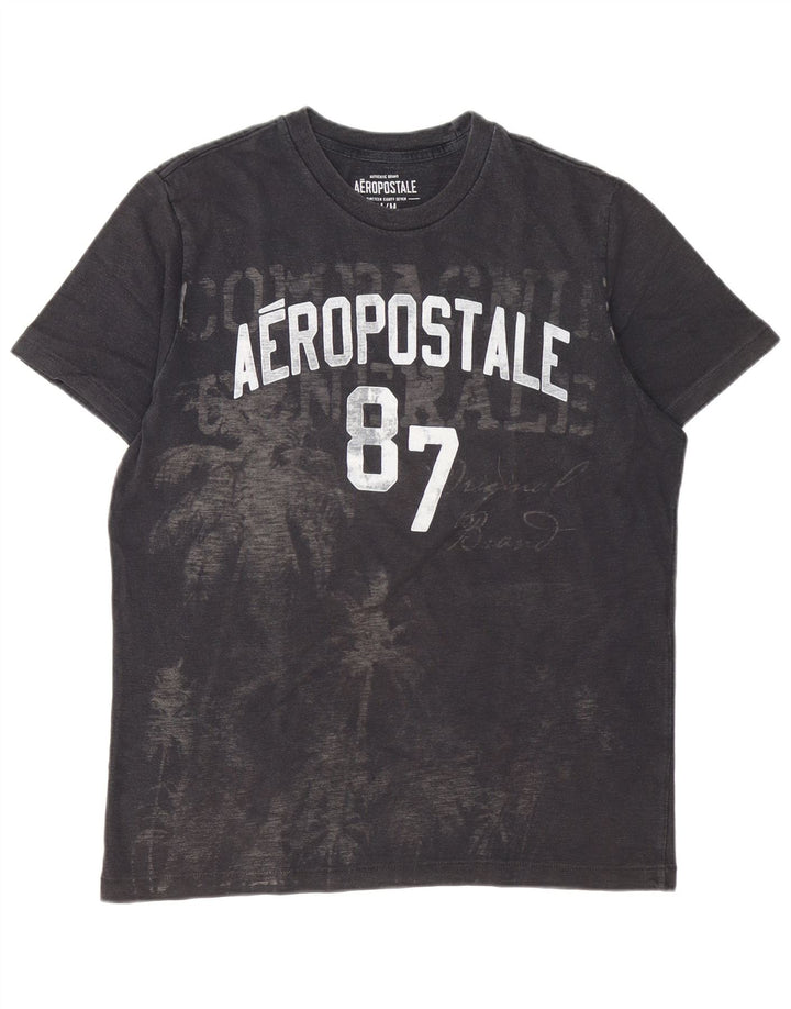 Camiseta gráfica masculina Aeropostale Top médio algodão preto