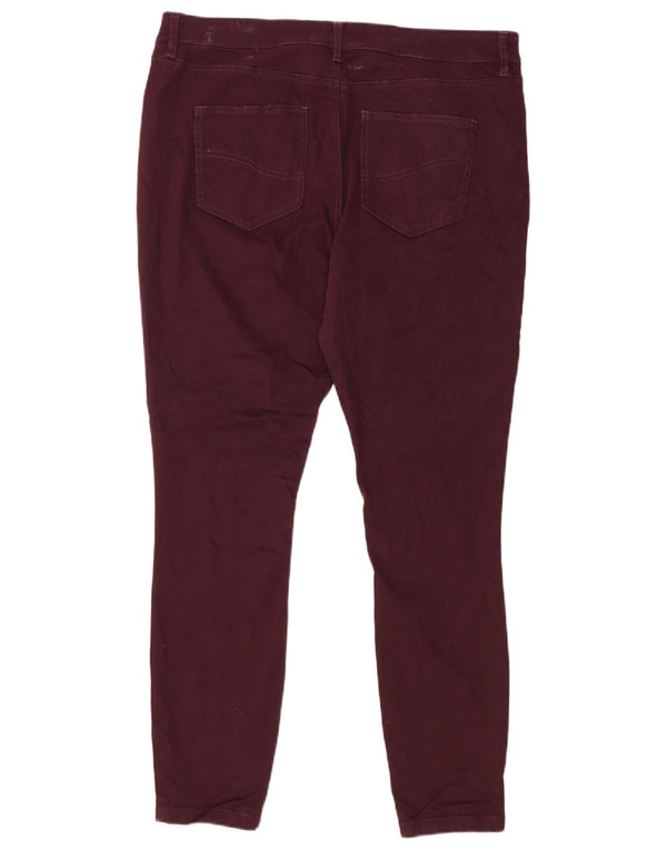 Calça jeans skinny feminina Fat Face UK 16 Lare W36 L28 algodão borgonha