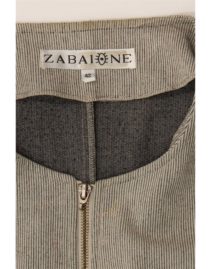 Jaqueta blazer feminina Zabaione com zíper completo IT 42 risca de giz cinza médio