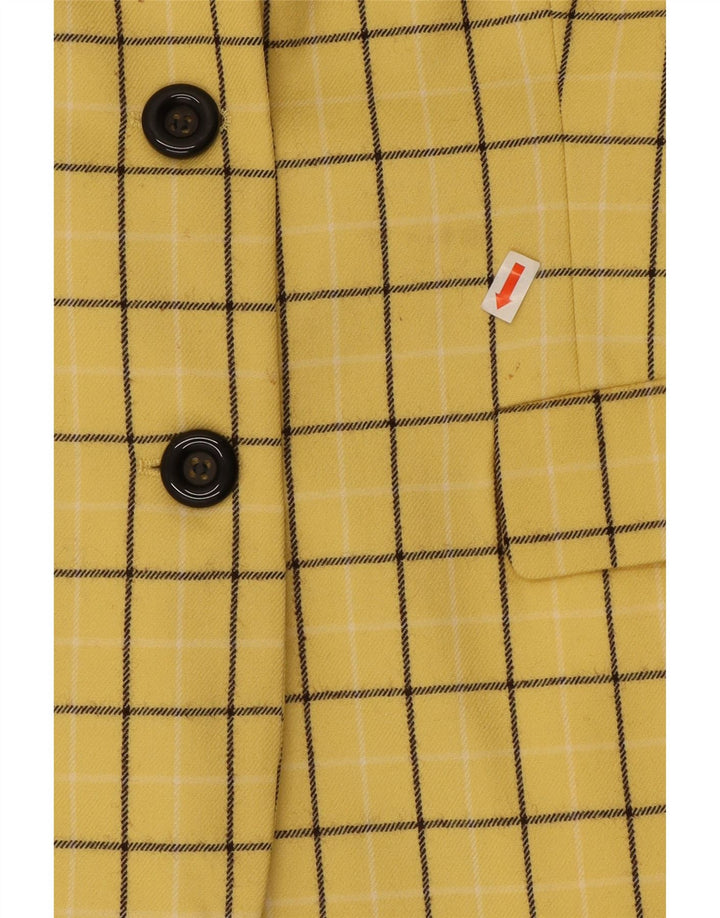 Jaqueta blazer feminina de 3 botões Oliver By Valentino IT 46 xadrez amarelo grande