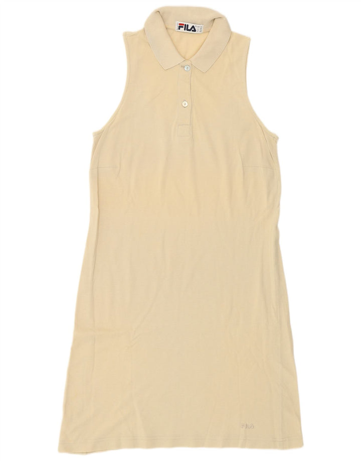 Vestido polo feminino Fila sem mangas IT 44 algodão bege médio