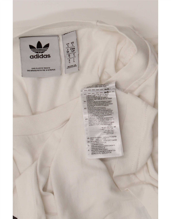 Adidas Mens Graphic T-Shirt Top Pequeno Algodão Branco