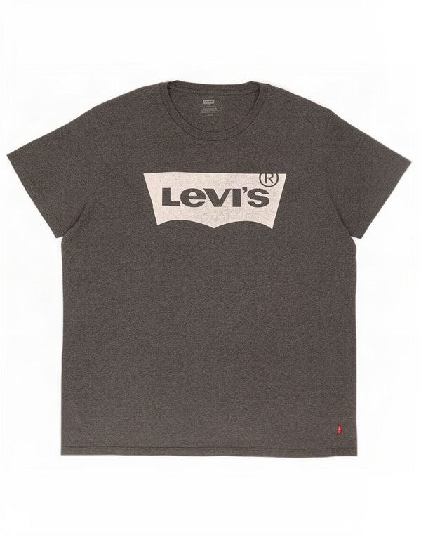 Camiseta gráfica masculina Levi's Top grande de algodão cinza