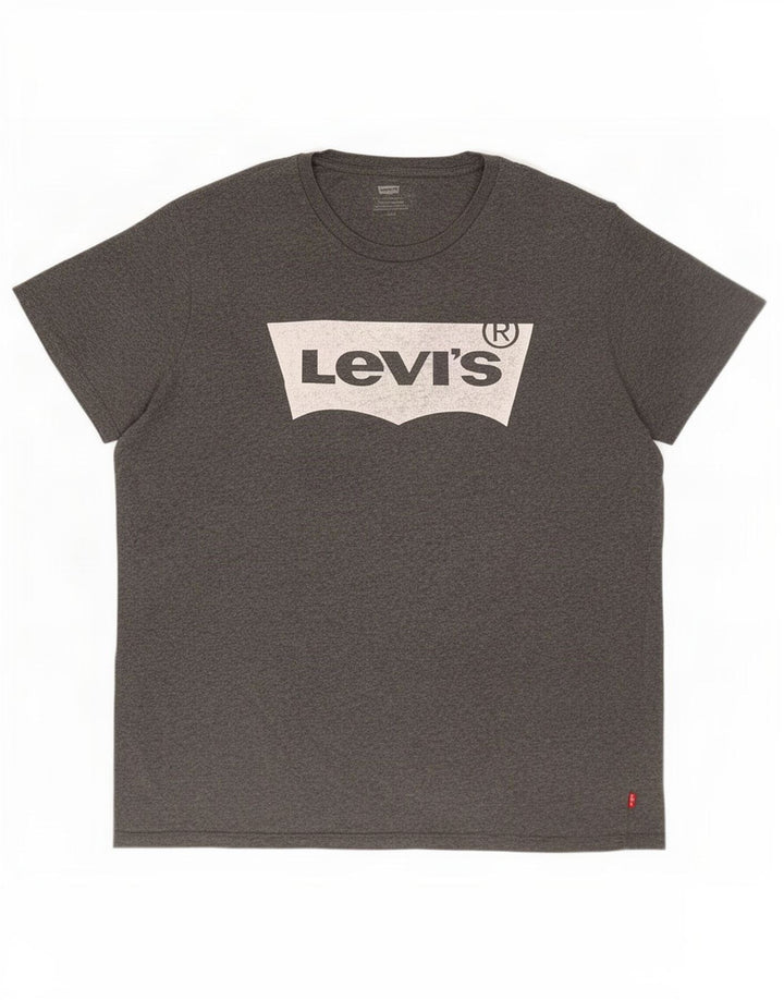 Camiseta gráfica masculina Levi's Top grande de algodão cinza