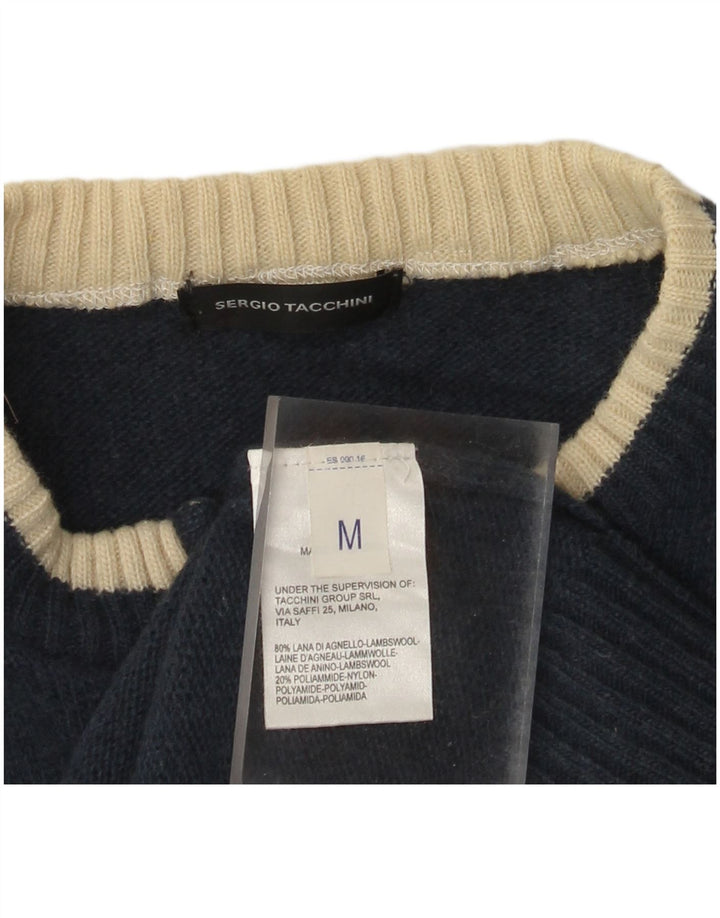 Suéter cardigã feminino sem mangas Sergio Tacchini Reino Unido 12 médio azul marinho
