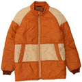 Jaqueta acolchoada masculina VINTAGE IT 52 XL laranja Colourblock poliéster
