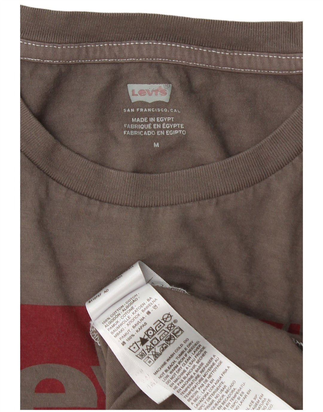 Camiseta feminina gráfica Levi's UK 14 algodão cinza médio