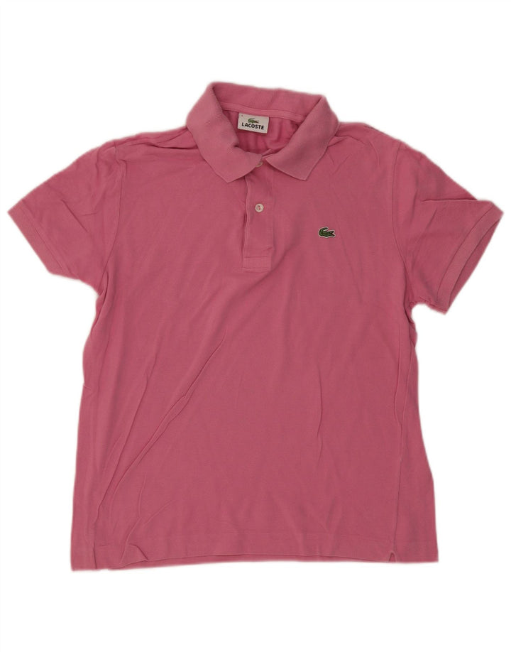 Camisa polo masculina LACOSTE tamanho 4 médio algodão rosa