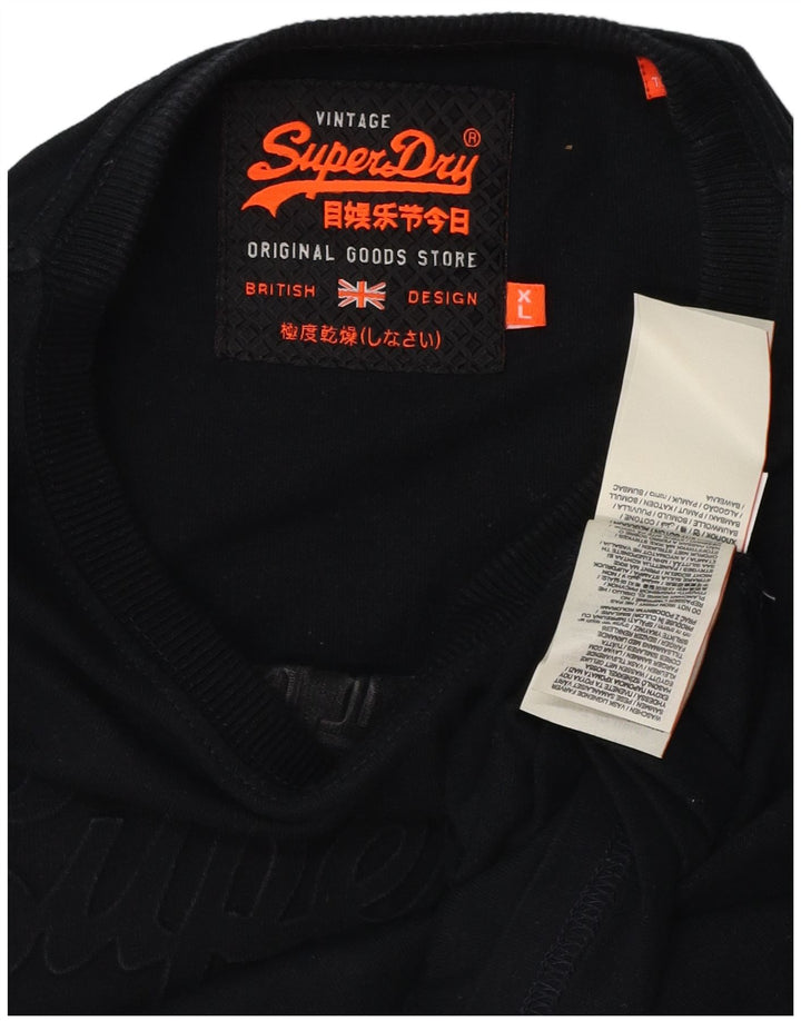 Camiseta masculina gráfica SUPERDRY Top XL algodão preto