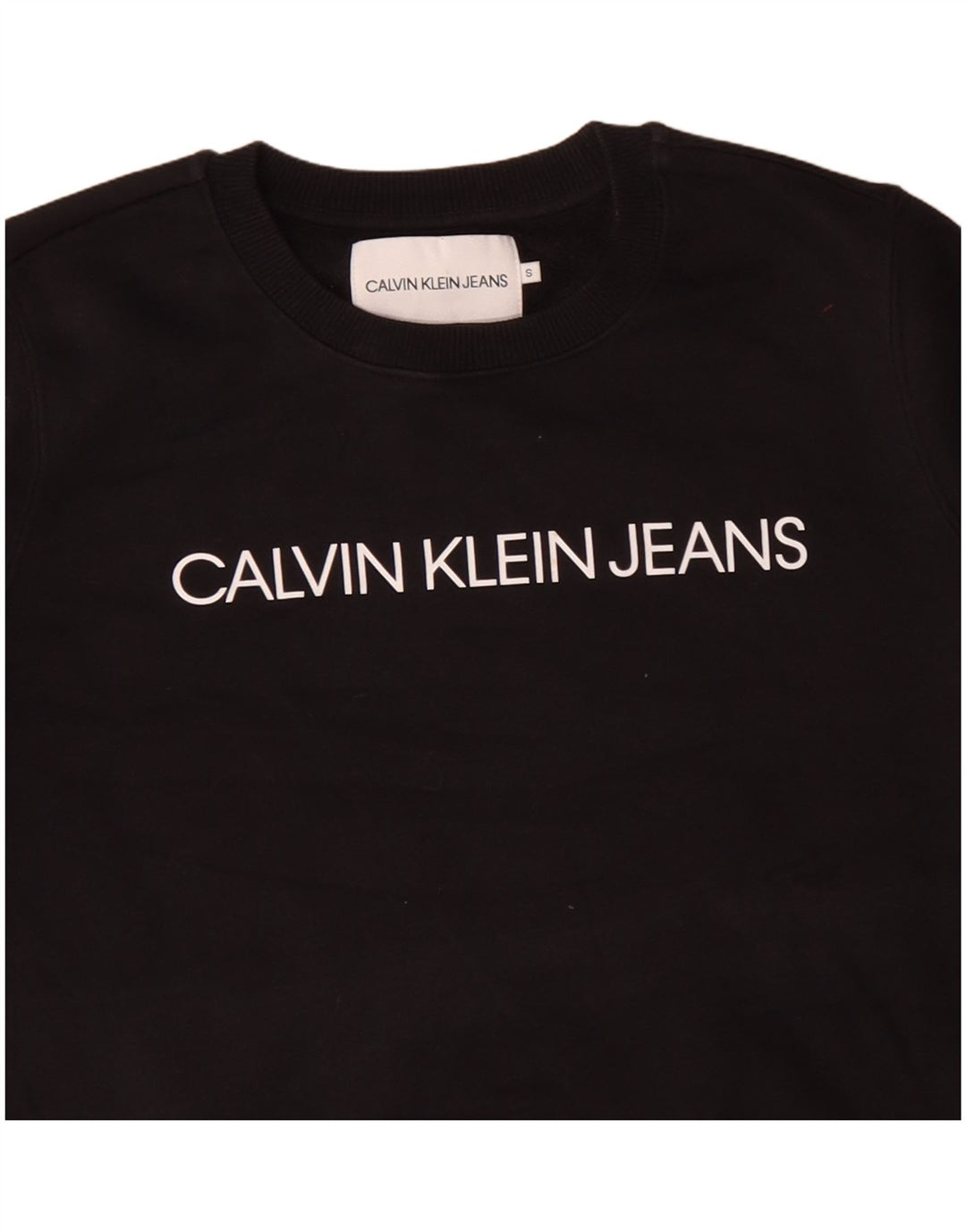 CALVIN KLEIN JEANS Suéter feminino oversized com capuz UK 10 pequeno preto