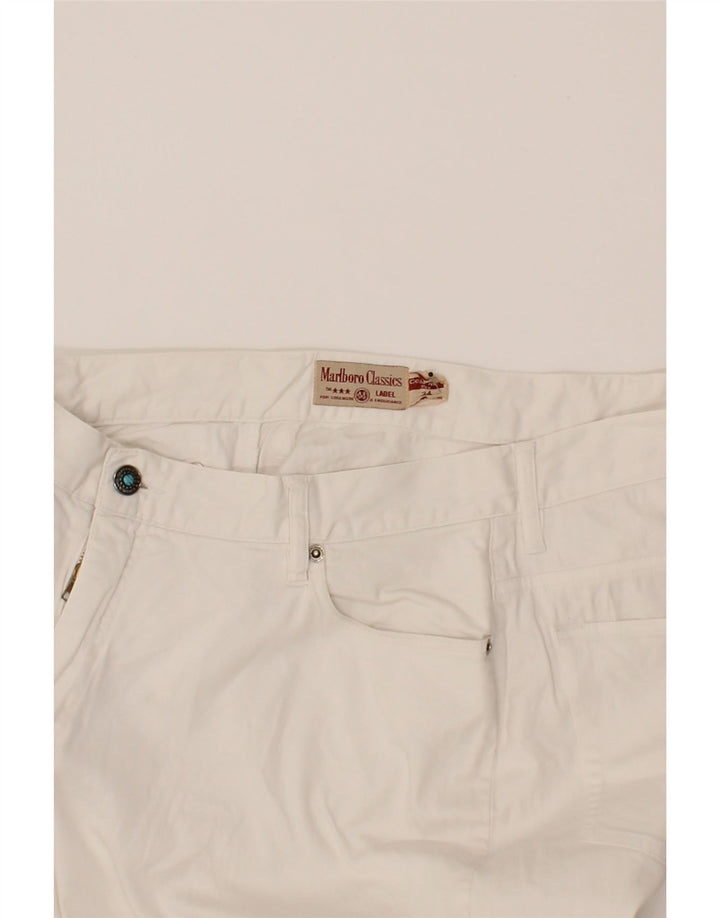 MARLBORO CLASSICS Womens Tapered Casual Trousers W34 L28 White Vintage Marlboro Classics and Second-Hand Marlboro Classics from Messina Hembry 