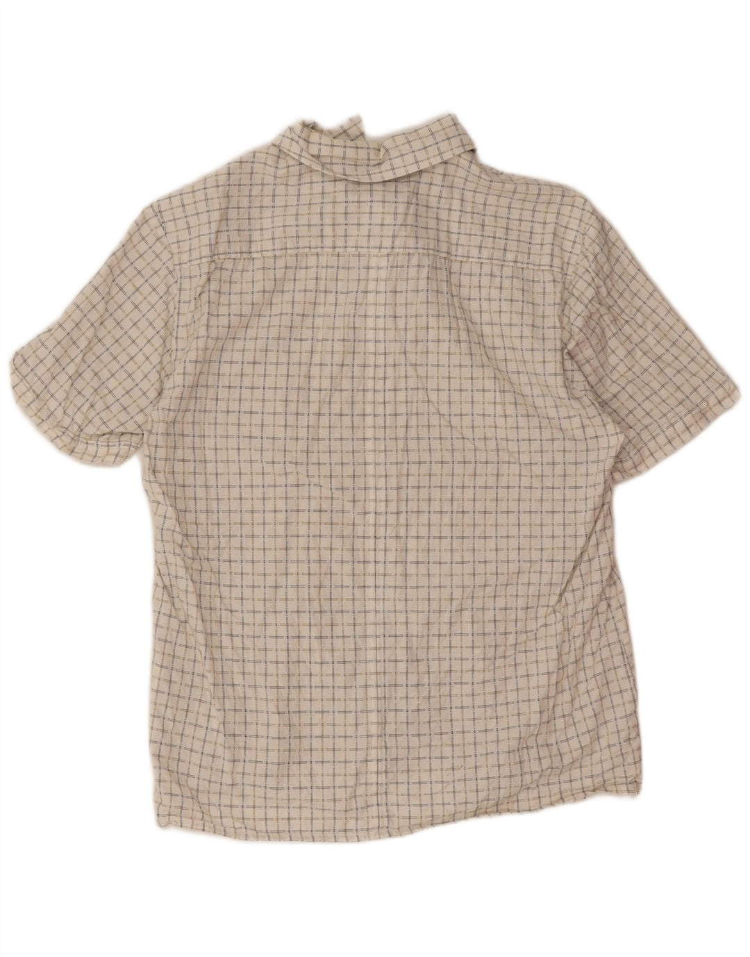 Wrangler Camisa masculina de manga curta regular fit médio algodão xadrez branco