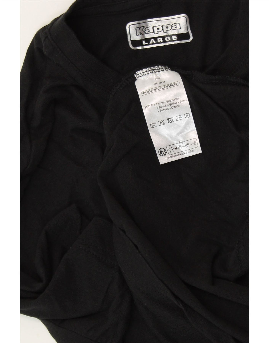 Camiseta feminina gráfica KAPPA UK 14 grande algodão preto