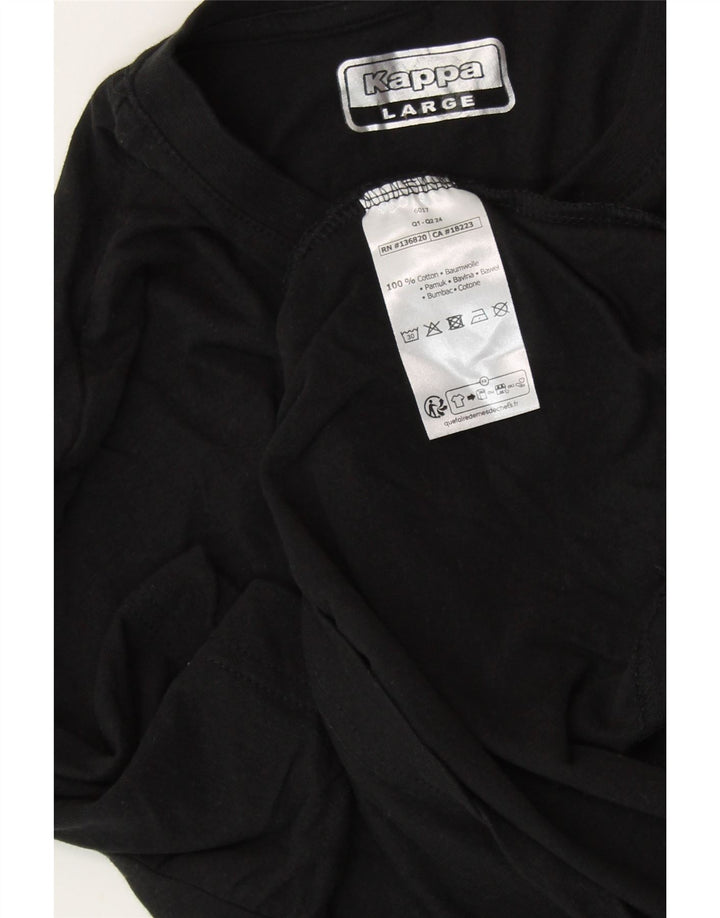 Camiseta feminina gráfica KAPPA UK 14 grande algodão preto