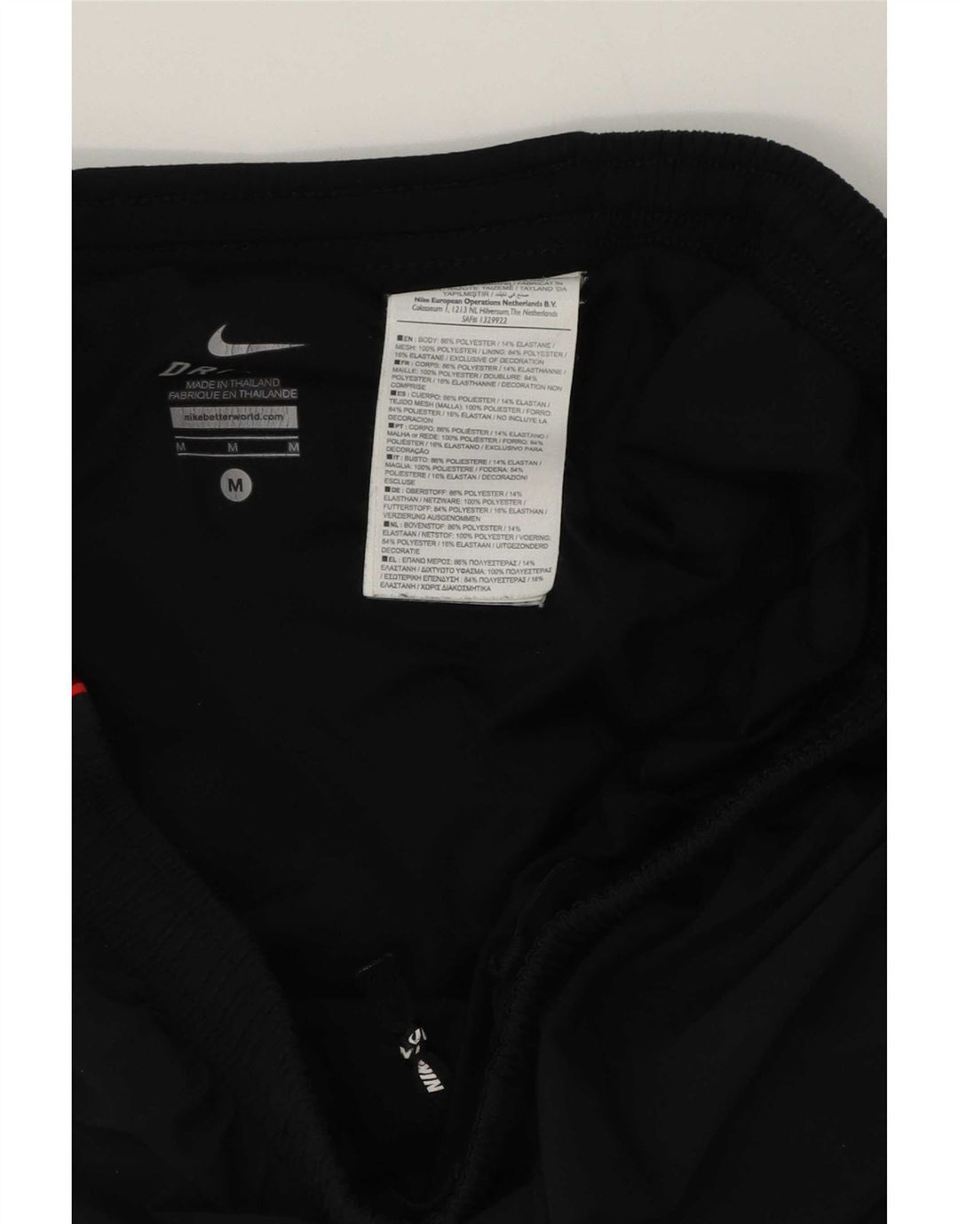 Shorts esportivos masculinos Nike Dri Fit médio preto colorblock poliéster