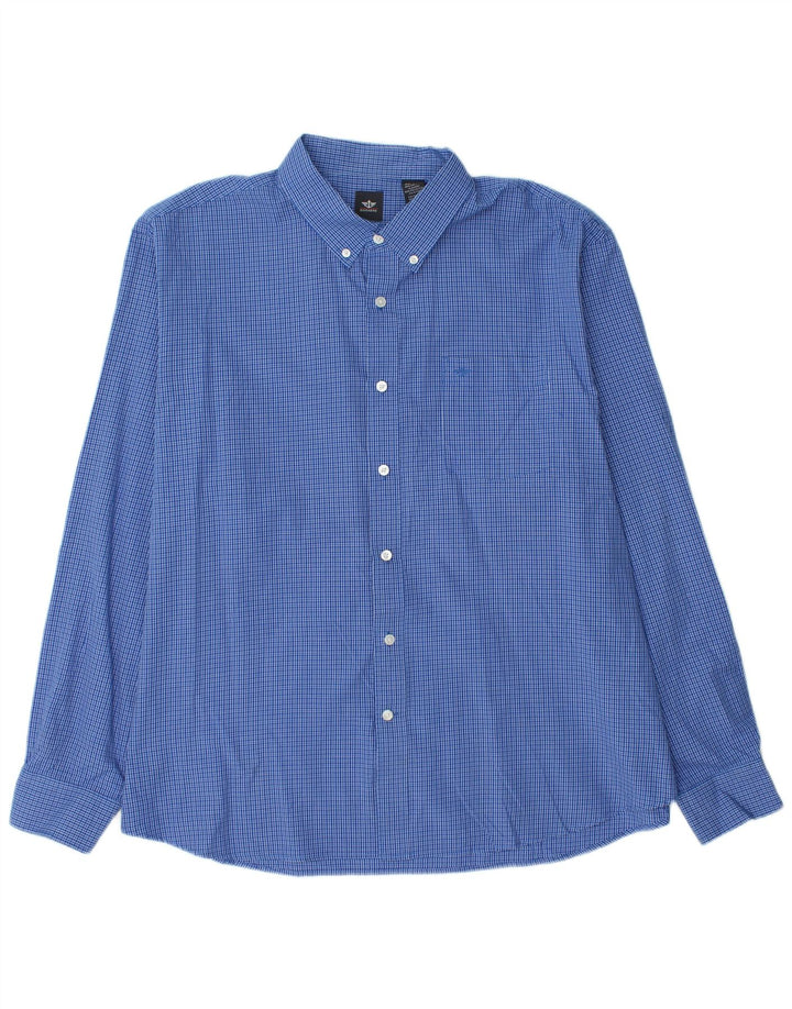 Camisa masculina DOCKERS 2XL algodão xadrez azul