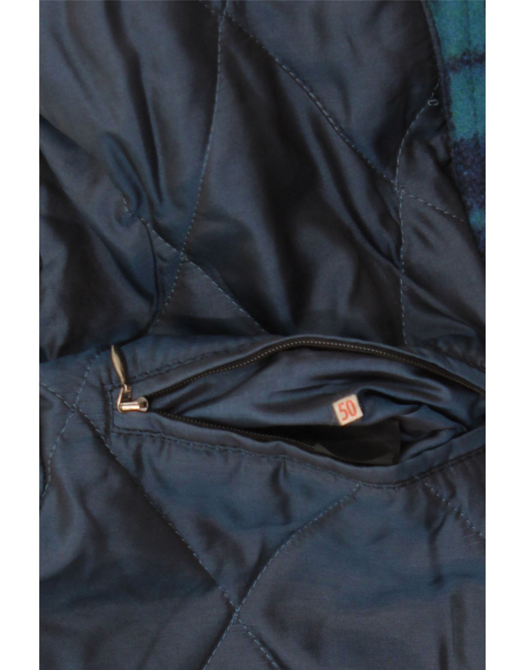 Sobretudo masculino vintage IT 50 grande lã xadrez verde