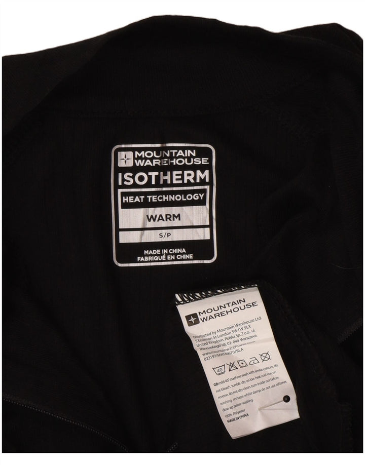 Mountain Warehouse Mens Zip Neck Pulôver Treino Top Pequeno Preto