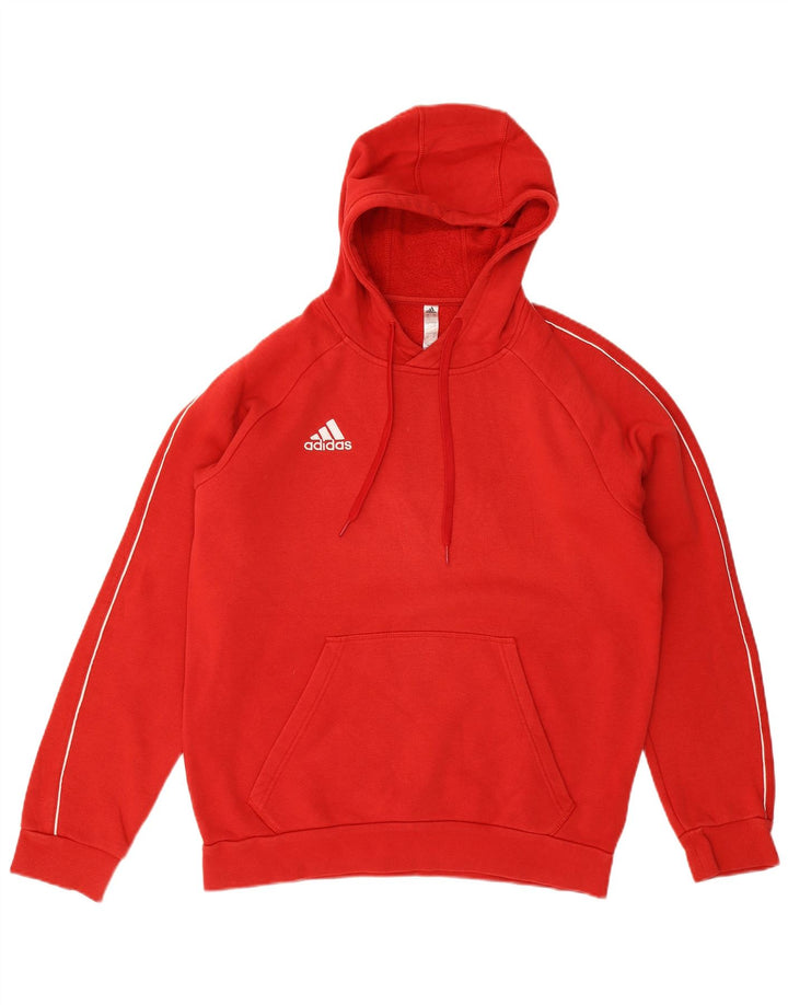 ADIDAS Mens Hoodie Jumper Médio Algodão Vermelho