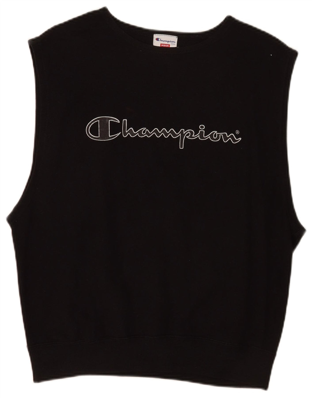 Champion moletom feminino gráfico sem mangas jumper UK 14 médio preto