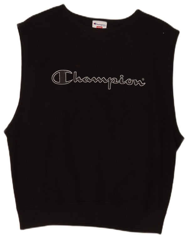 Champion moletom feminino gráfico sem mangas jumper UK 14 médio preto
