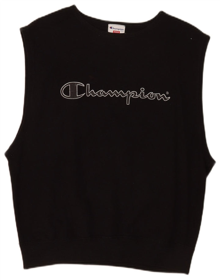 Champion moletom feminino gráfico sem mangas jumper UK 14 médio preto