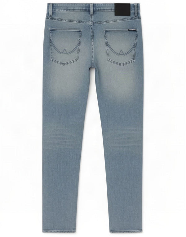 Superdry Mens Slim Tapered Jeans W34 L32 Azul Algodão
