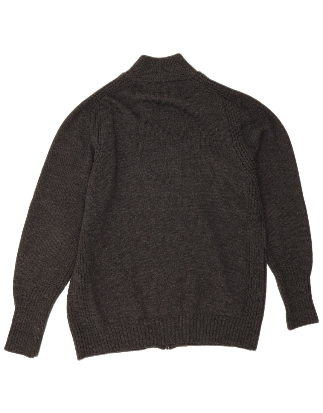 Suéter cardigã masculino Trussardi Jeans grande lã cinza