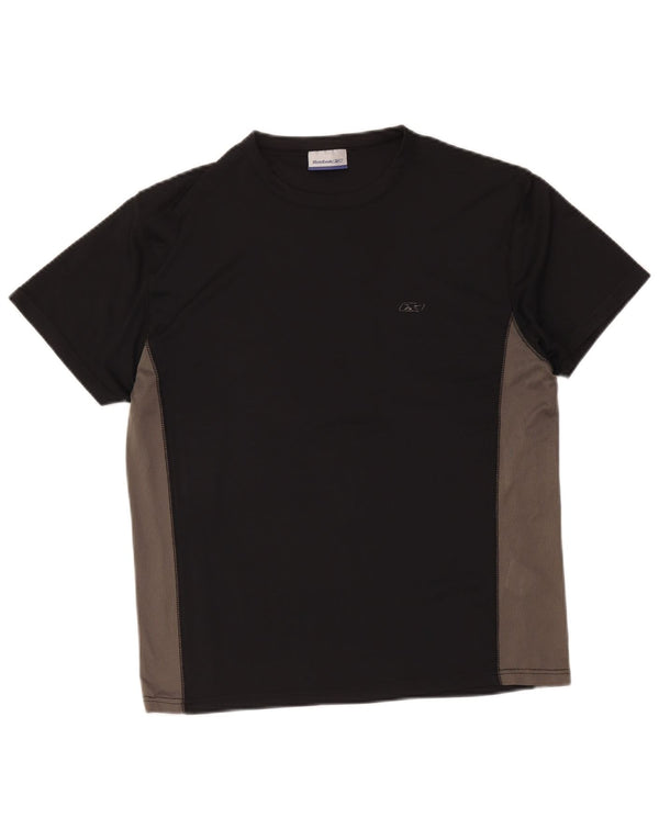 Camiseta masculina Reebok Top médio preto colorblock