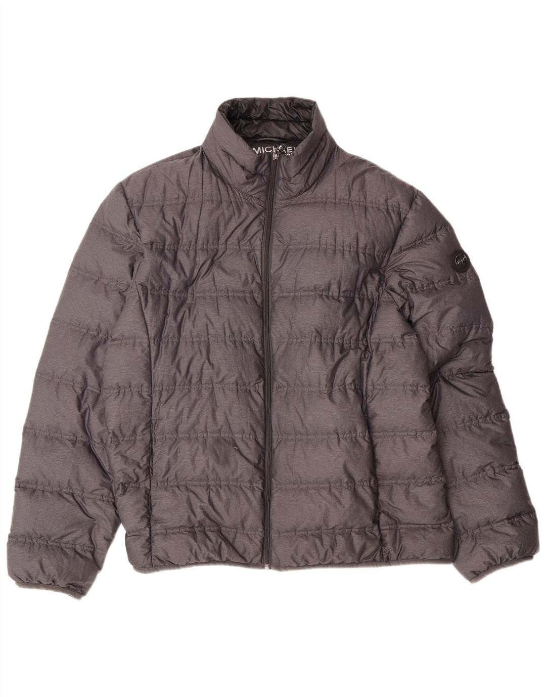 Jaqueta acolchoada masculina MICHAEL KORS UK 40 grande cinza nylon