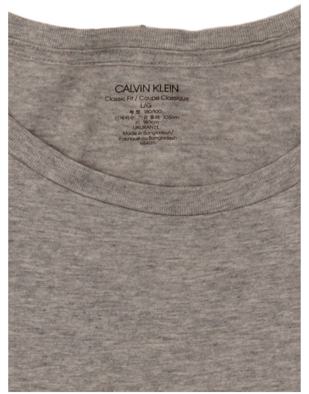 Calvin Klein Mens Classic Fit Camiseta Top Grande Cinza Salpicado