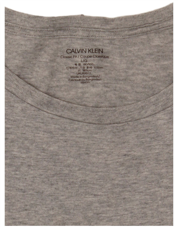 Calvin Klein Mens Classic Fit Camiseta Top Grande Cinza Salpicado