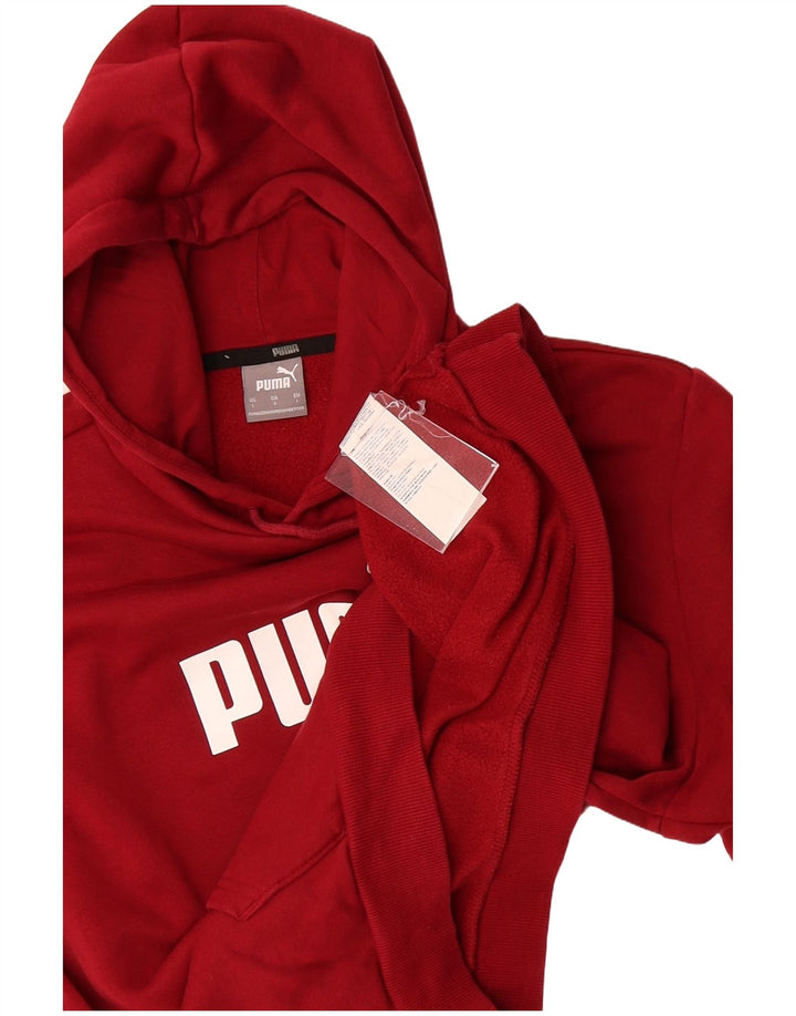 PUMA masculino gráfico solto ajuste moletom com capuz grande algodão vermelho