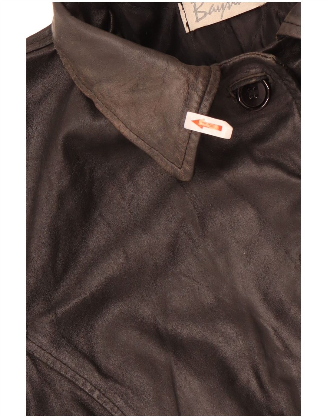 Casaco de couro feminino Bayside UK 12 couro preto médio