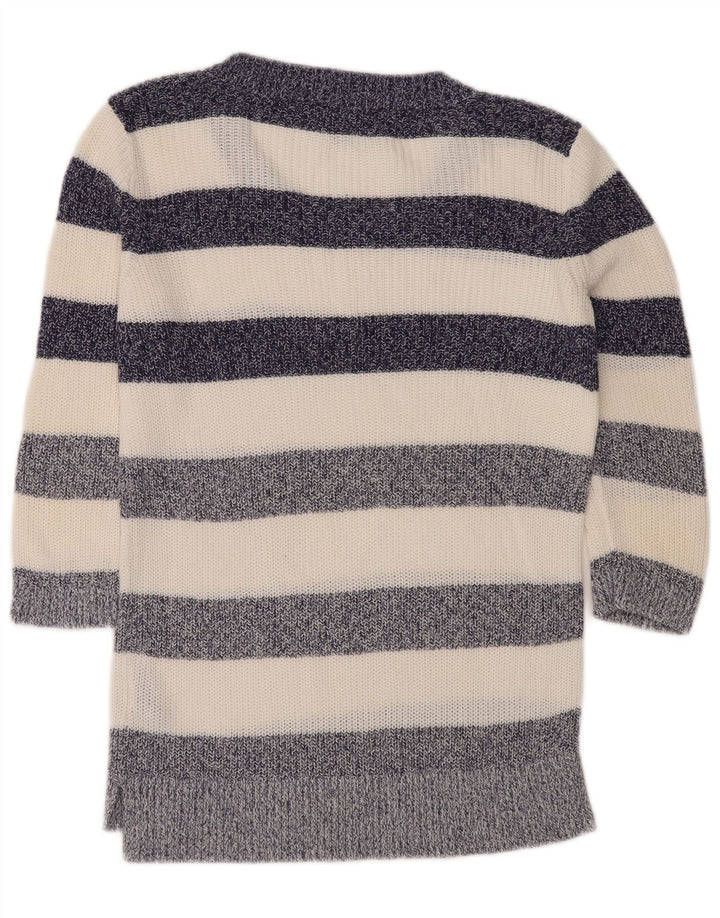 Suéter feminino TOMMY HILFIGER com gola canoa Reino Unido 14 médio azul marinho