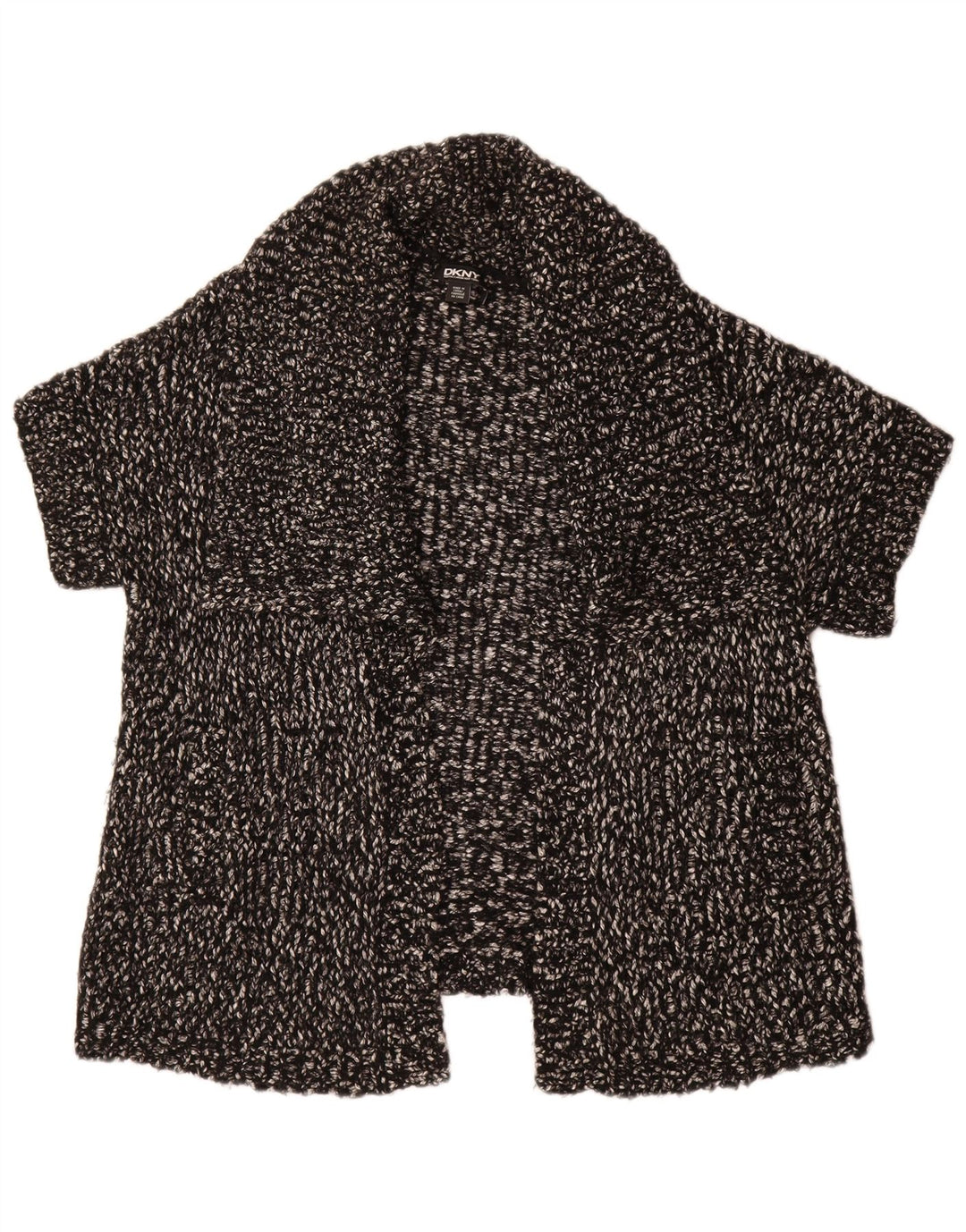 Suéter cardigã feminino grande de manga curta DKNY Reino Unido 10 pequeno preto