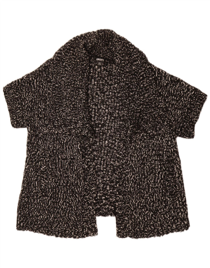 Suéter cardigã feminino grande de manga curta DKNY Reino Unido 10 pequeno preto