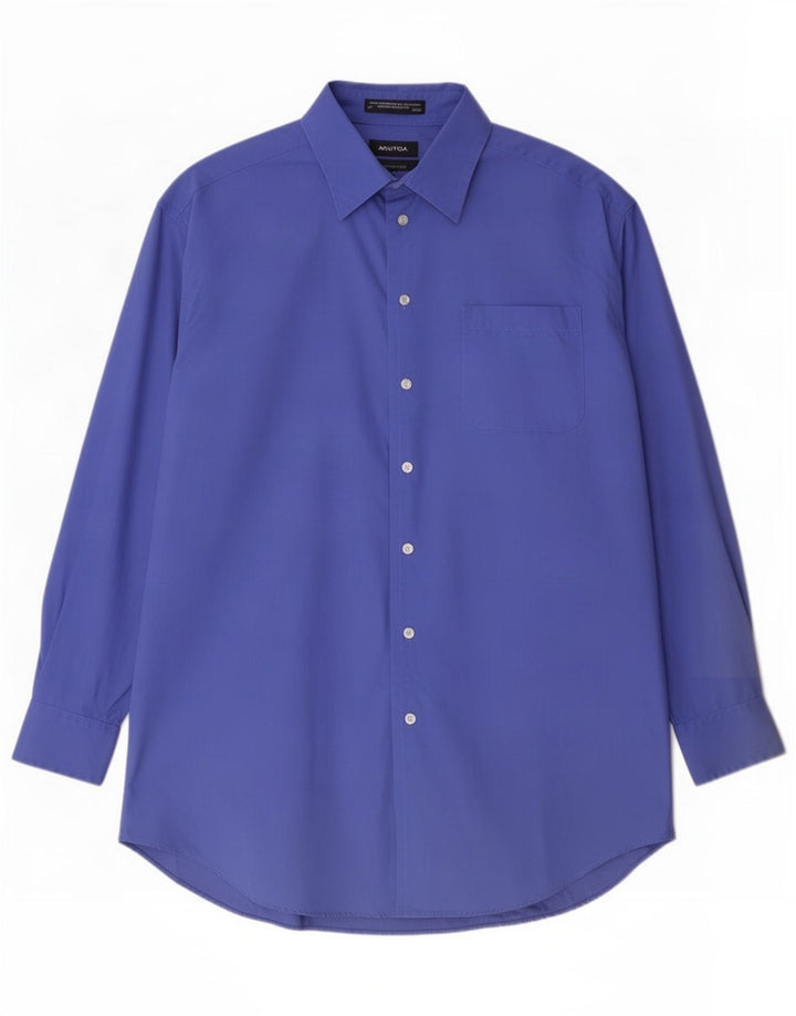 Camisa masculina Nautica tamanho 16 grande algodão azul