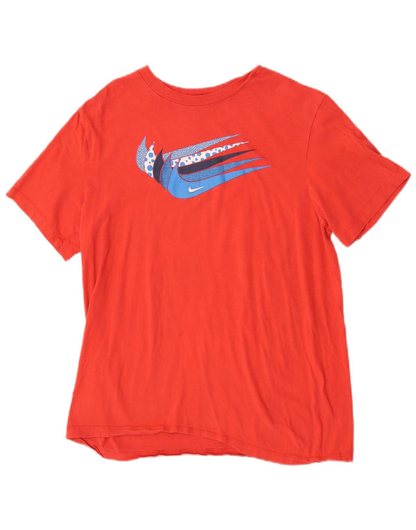 Camiseta Nike masculina gráfica Top médio algodão vermelho