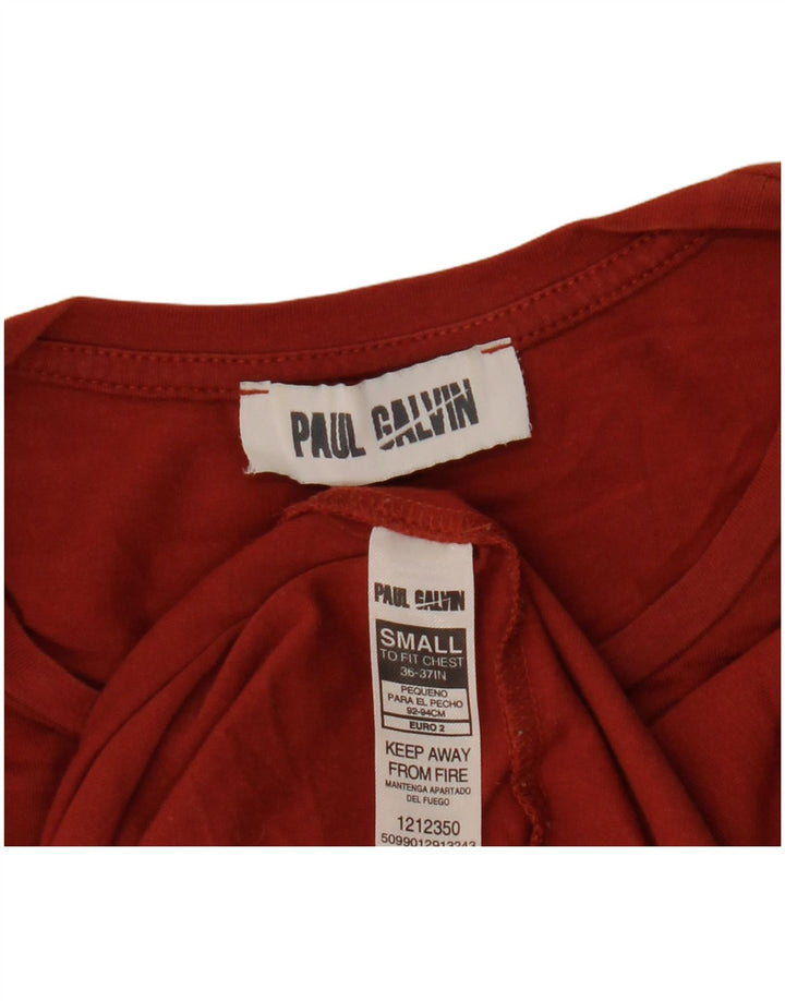 Camiseta masculina vintage pequena de algodão Borgonha