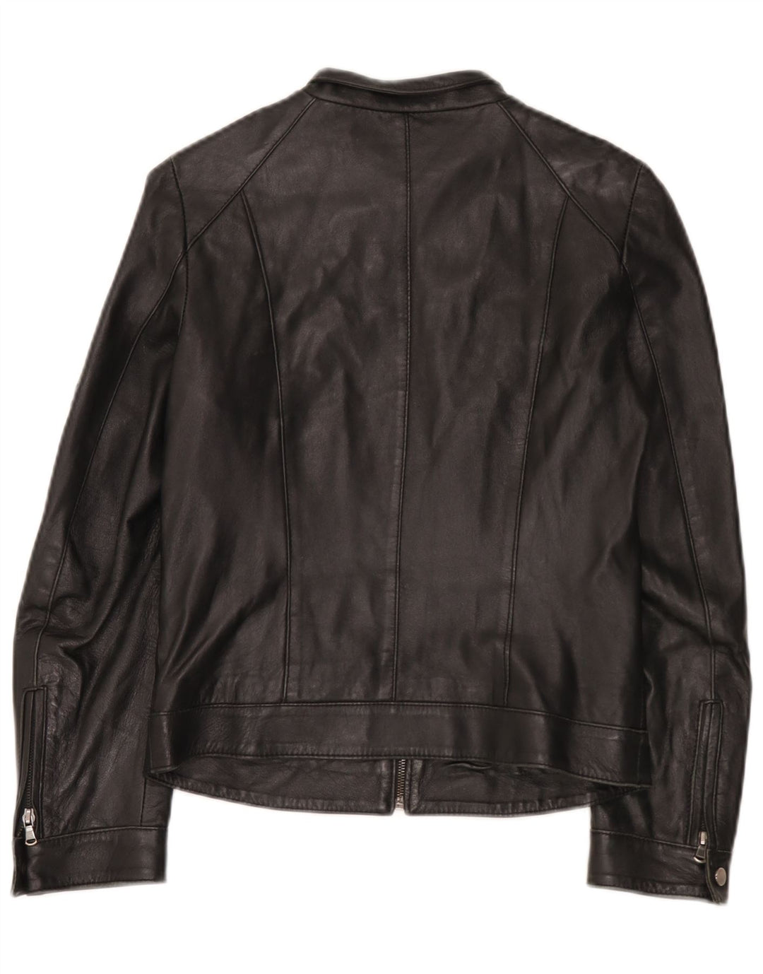 Jaqueta de couro feminina vintage para motociclista IT 42 médio preto