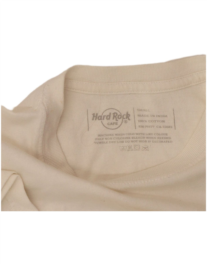 Camiseta masculina HARD ROCK CAFE Amsterdam com estampa gráfica pequena de algodão branco