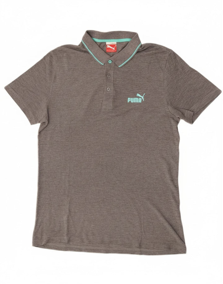 Camisa polo masculina Puma cinza médio
