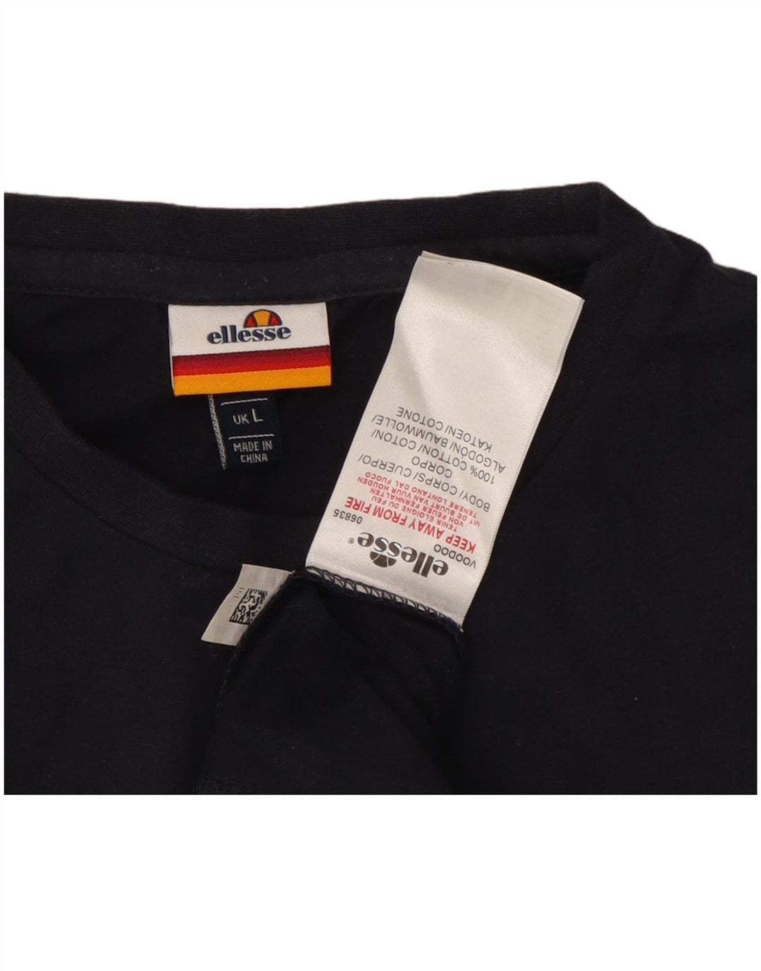 Ellesse Camiseta masculina gráfica top grande algodão azul marinho