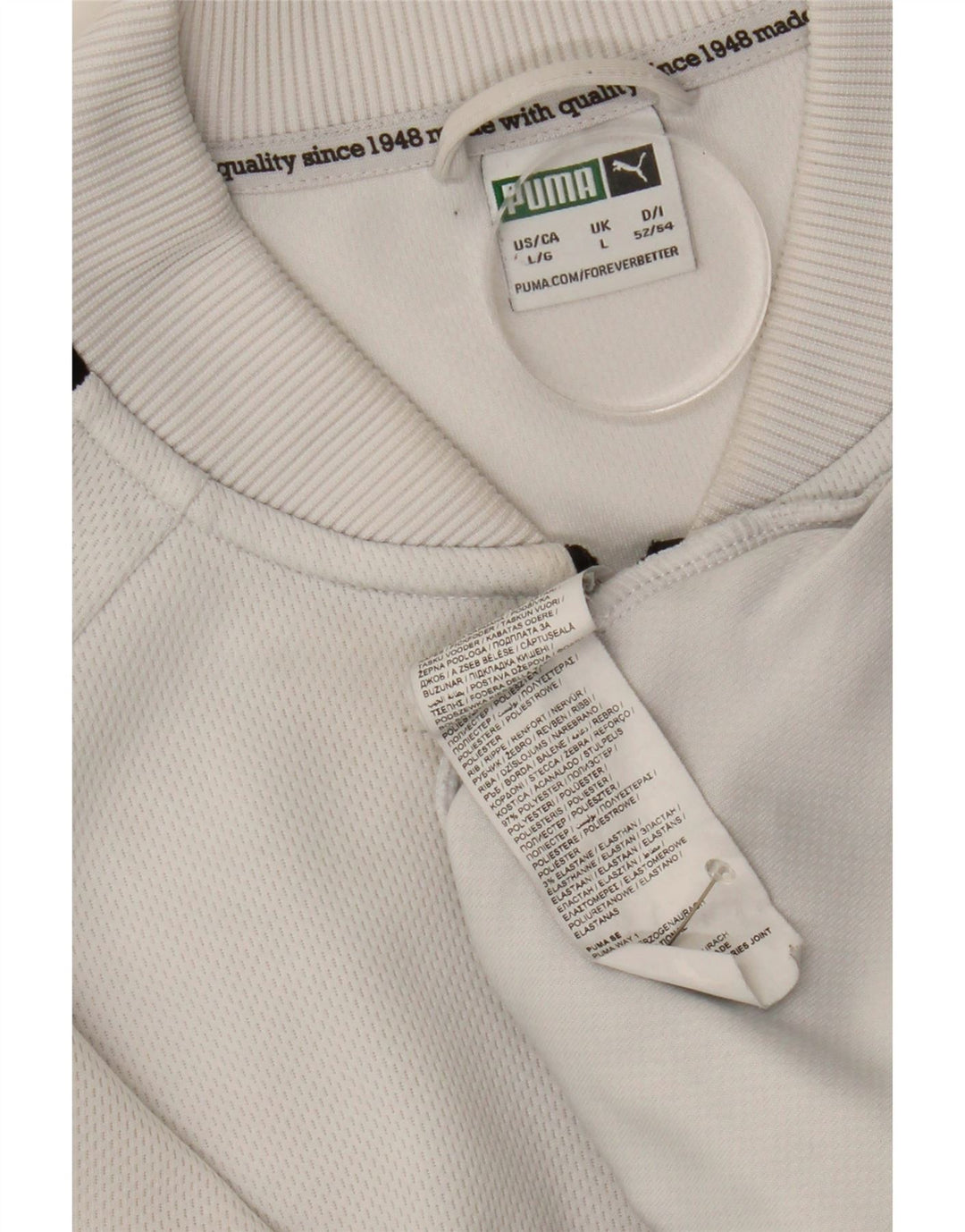 Puma Mens Graphic Tracksuit Top Jaqueta Grande Poliéster Branco