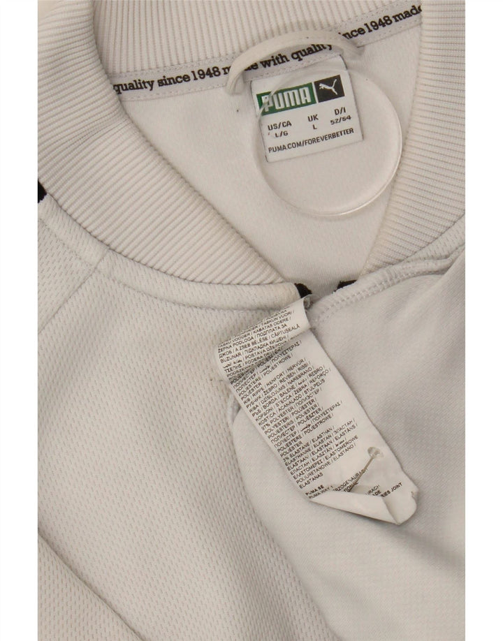 Puma Mens Graphic Tracksuit Top Jaqueta Grande Poliéster Branco