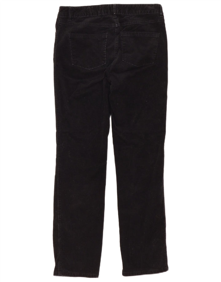 Calça feminina de veludo Marks & Spencer Reino Unido 12 médio W30 L29 preta