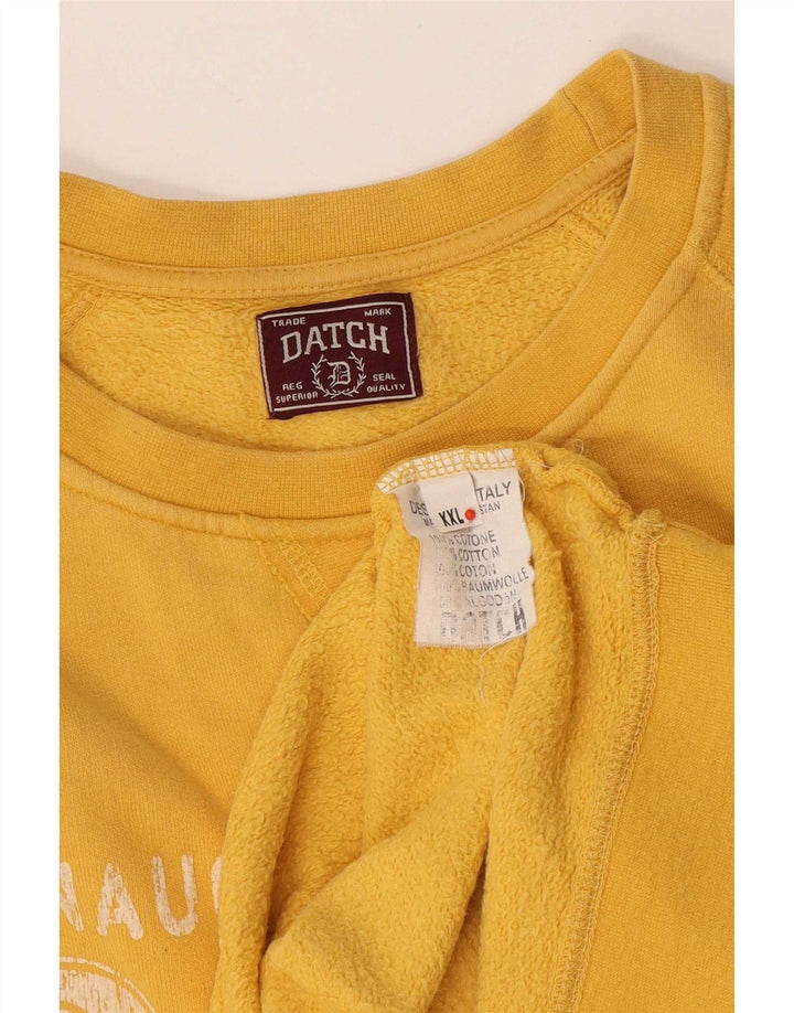 Suéter gráfico feminino Datch UK 20 2XL algodão amarelo